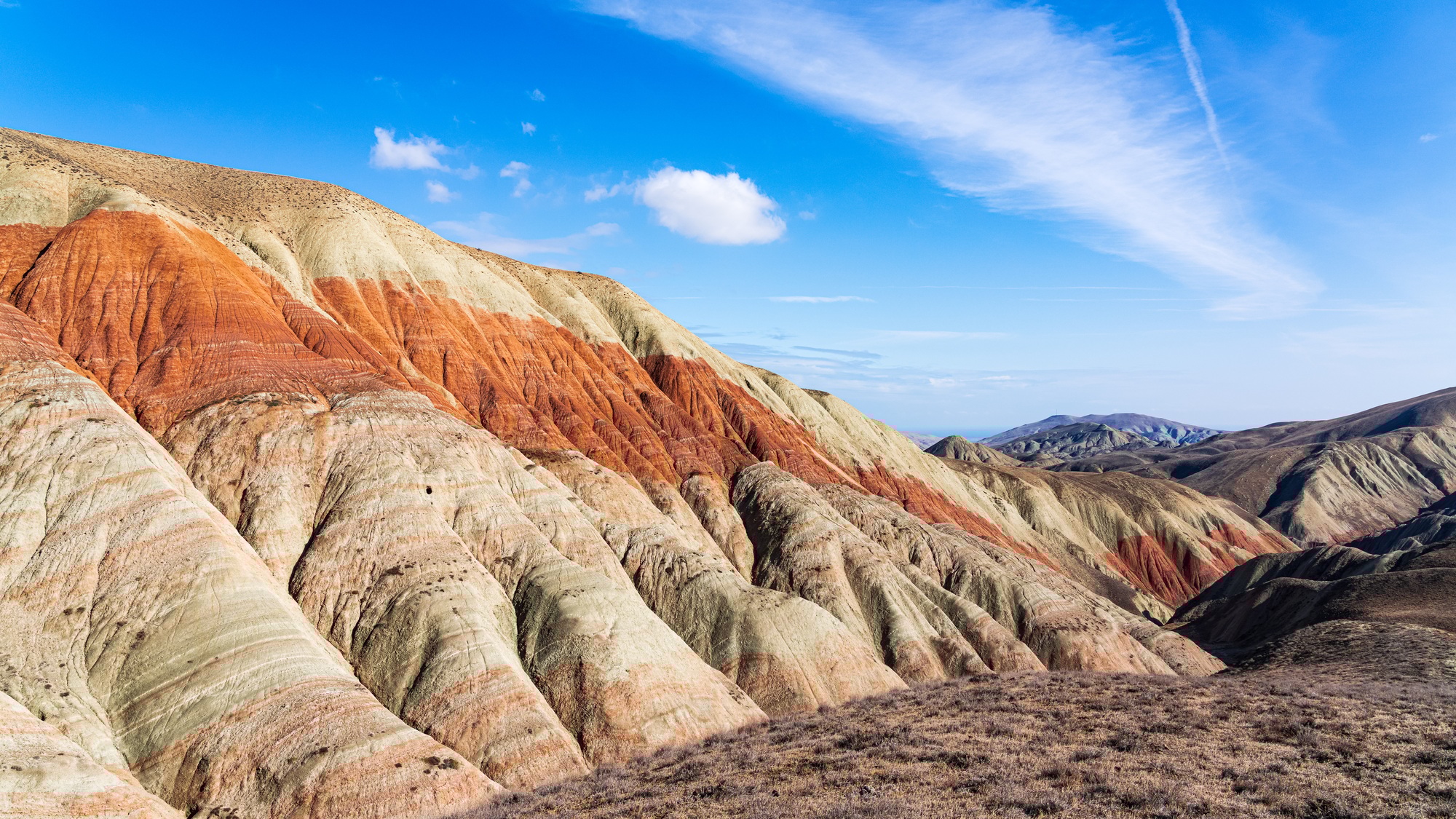 Amazing beautiful red mountains landscape