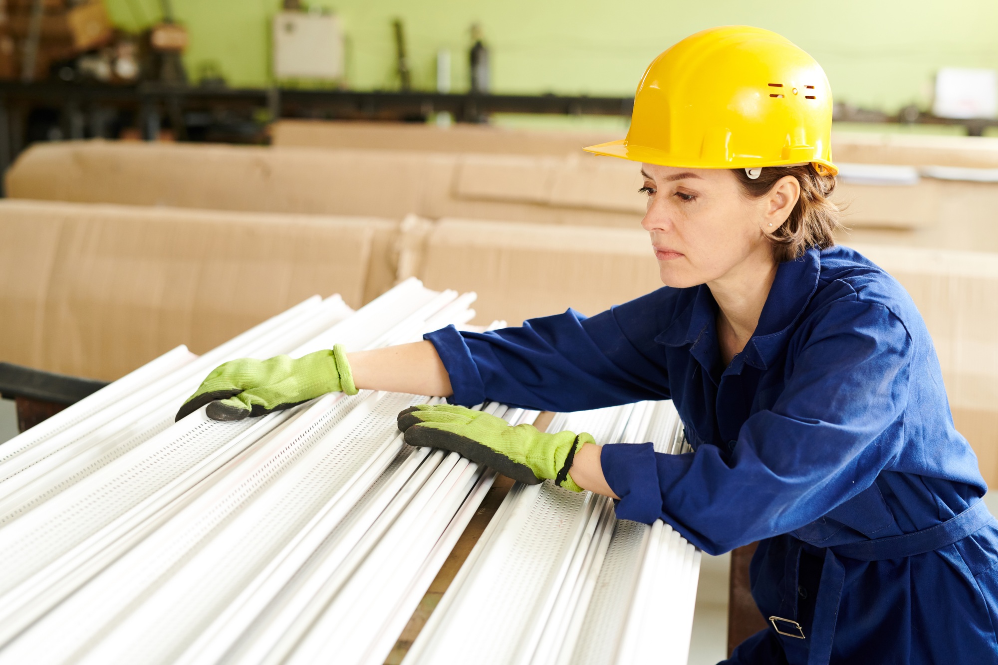 Female Worker Sorting Material